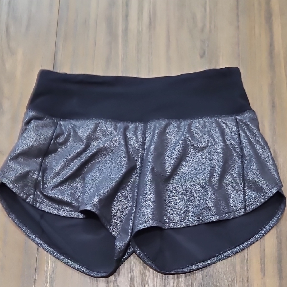 Lululemon Athletica Shiny Black Athletic Shorts